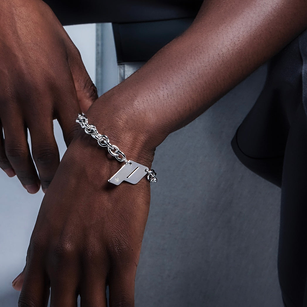 Play Monogram Bracelet, Silver & Diamond