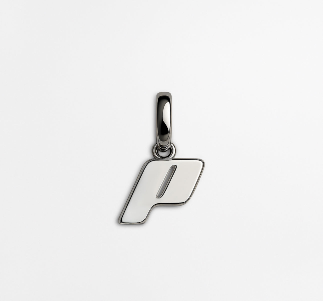 A single Play Drop earring on a Cloudstone Grey background.