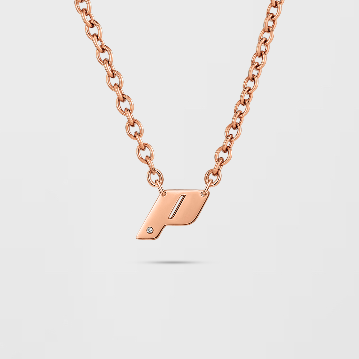 Play Monogram Necklace, 18k Rose Gold
