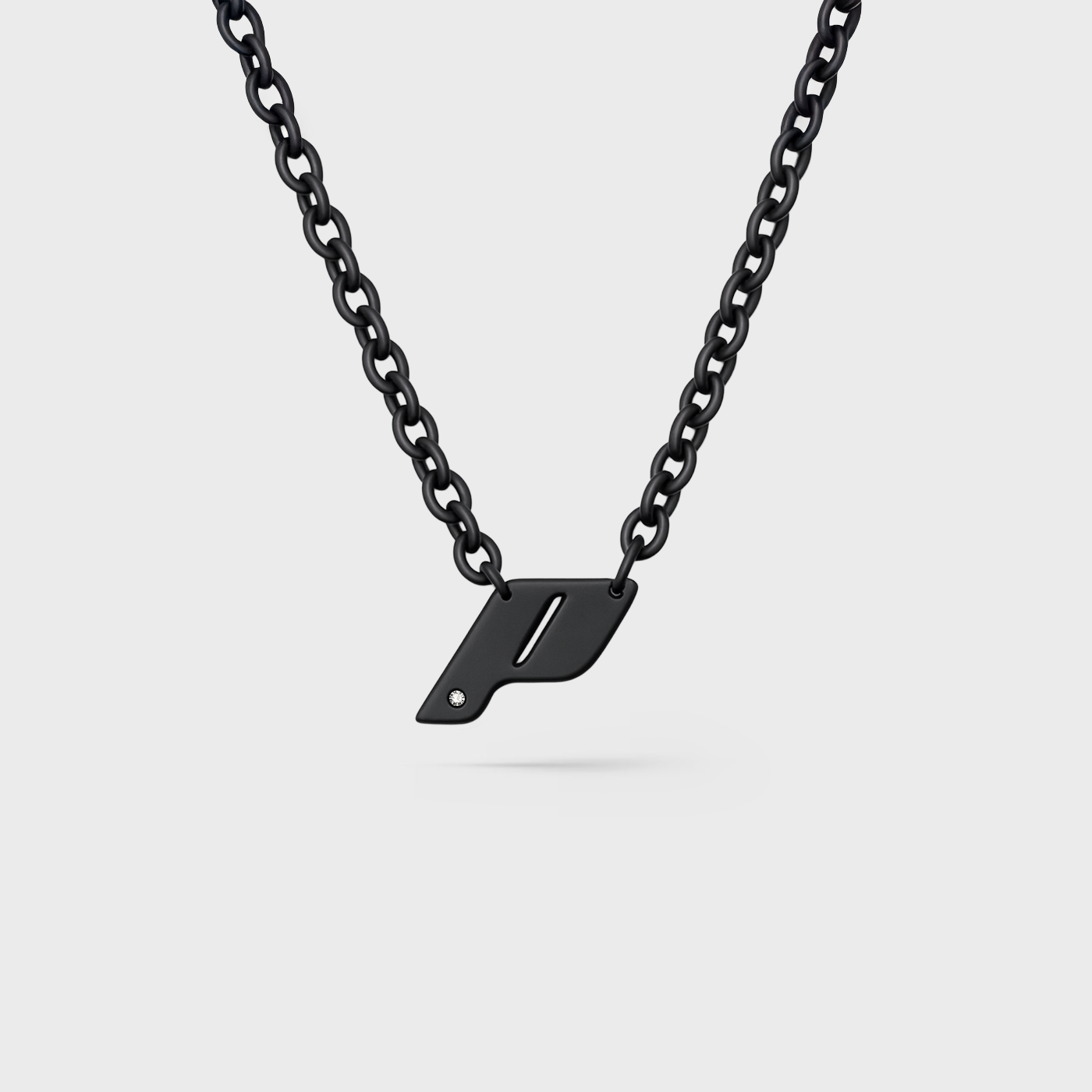 Play Monogram Necklace, Black Titanium