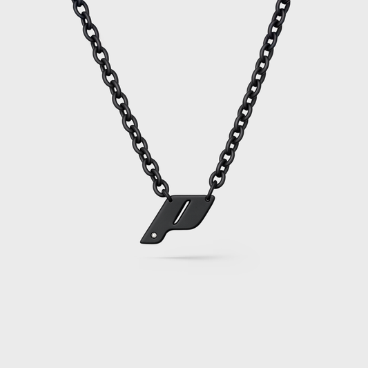 Play Monogram Necklace, Black Titanium