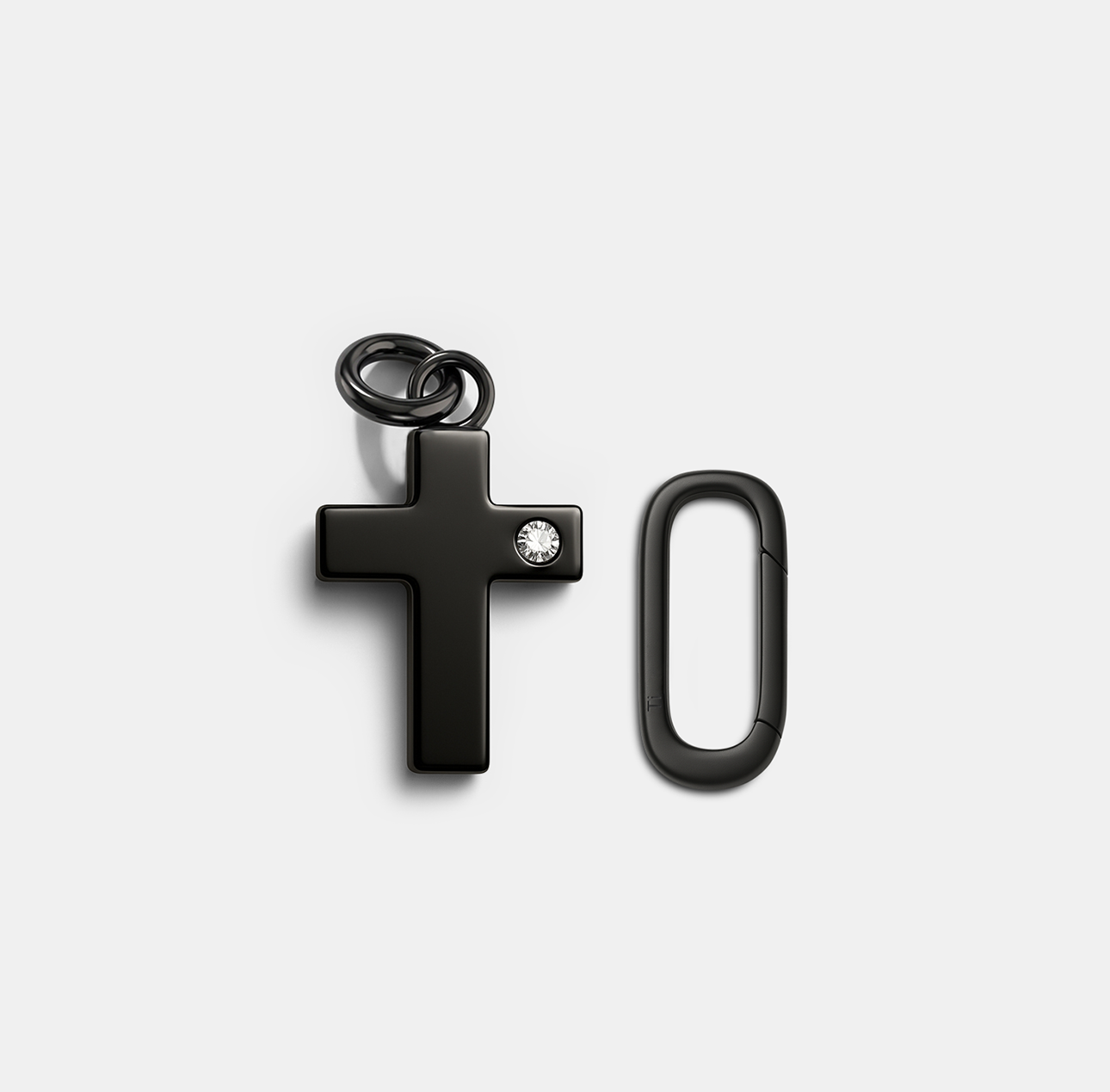 Cross Charm, Black Titanium