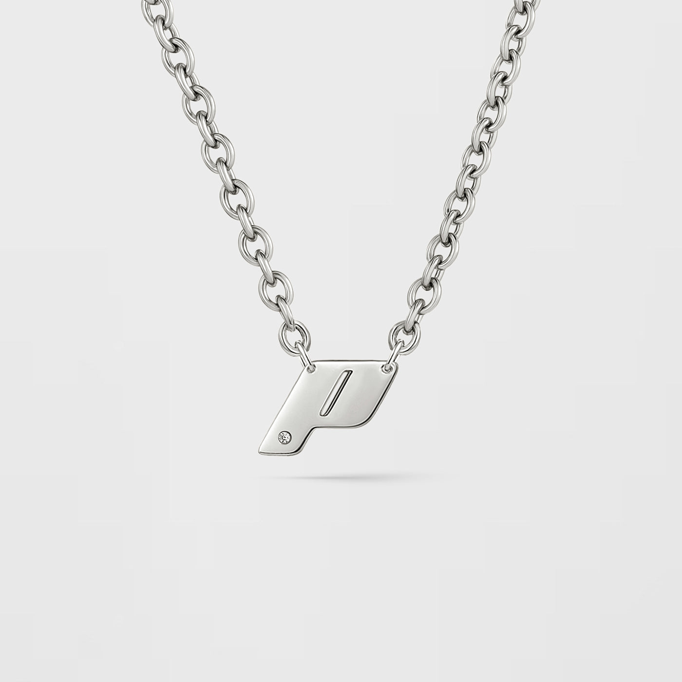 Play Monogram Necklace In Sterling Silver with Diamond 
