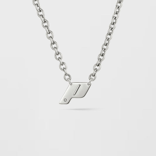 Play Monogram Necklace In Sterling Silver with Diamond 