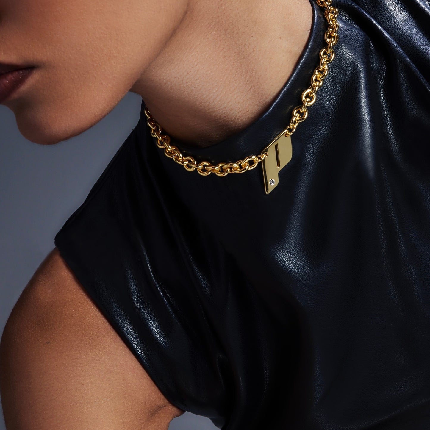 Play Monogram Necklace, 18k Gold